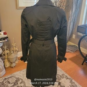 Bebe Fully Lined Trench Coat Embelished Corset Back Designer Jacket #735